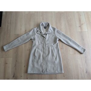 KÜHL HIGHLAND LONG Jacket Natural Biege Women's Sz Medium Button Zip Up EUC